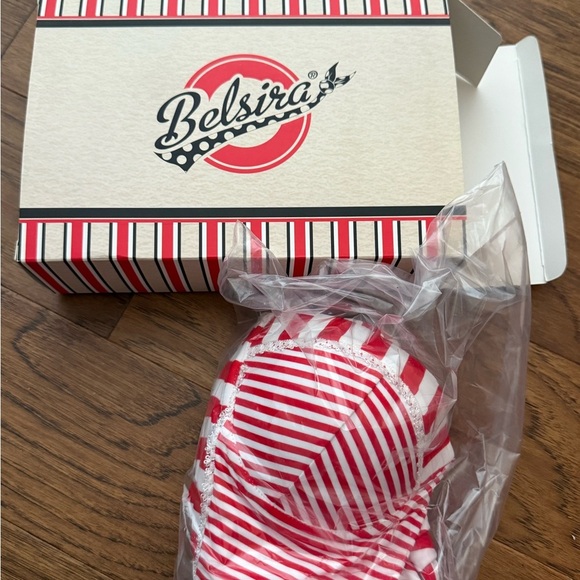 NWT - Belsira Neck-holder Candy Striped Vintage Style Swimsuit (RED) - Picture 12 of 12